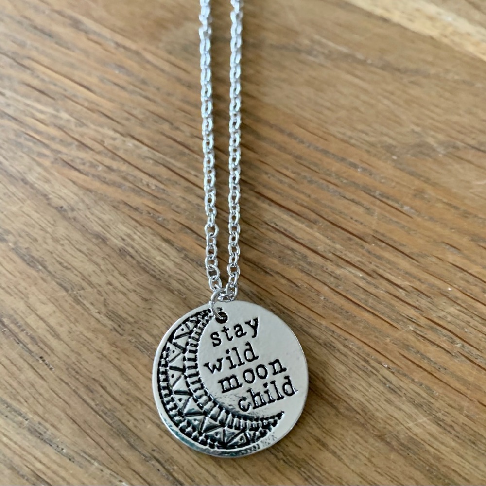 Stay Wild Moon Child Silver Pendant Necklace BN